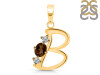 Smoky & White Topaz Alphabet B Pendant SMY-RDA-54.