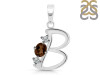 Smoky & White Topaz Alphabet B Pendant SMY-RDA-54.