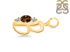 Smoky & White Topaz Alphabet B Pendant SMY-RDA-54.
