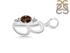 Smoky & White Topaz Alphabet B Pendant SMY-RDA-54.
