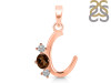 Smoky & White Topaz Alphabet C Pendant SMY-RDA-55.
