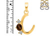 Smoky & White Topaz Alphabet C Pendant SMY-RDA-55.