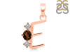 Smoky & White Topaz Alphabet E Pendant SMY-RDA-57.