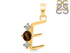 Smoky & White Topaz Alphabet E Pendant SMY-RDA-57.