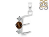 Smoky & White Topaz Alphabet E Pendant SMY-RDA-57.