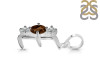 Smoky & White Topaz Alphabet E Pendant SMY-RDA-57.