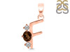 Smoky & White Topaz Alphabet F Pendant SMY-RDA-58.