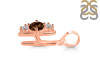Smoky & White Topaz Alphabet H Pendant SMY-RDA-60.