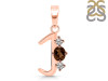 Smoky & White Topaz Alphabet J Pendant SMY-RDA-62.