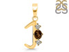 Smoky & White Topaz Alphabet J Pendant SMY-RDA-62.