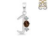 Smoky & White Topaz Alphabet J Pendant SMY-RDA-62.