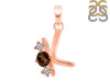 Smoky & White Topaz Alphabet K Pendant SMY-RDA-63.