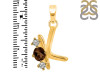 Smoky & White Topaz Alphabet K Pendant SMY-RDA-63.