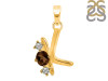 Smoky & White Topaz Alphabet K Pendant SMY-RDA-63.