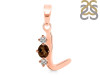Smoky & White Topaz Alphabet L Pendant SMY-RDA-64.