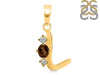 Smoky & White Topaz Alphabet L Pendant SMY-RDA-64.
