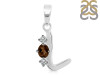 Smoky & White Topaz Alphabet L Pendant SMY-RDA-64.