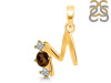Smoky & White Topaz Alphabet M Pendant SMY-RDA-65.