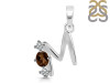 Smoky & White Topaz Alphabet M Pendant SMY-RDA-65.