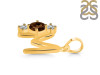 Smoky & White Topaz Alphabet M Pendant SMY-RDA-65.