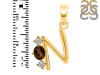 Smoky & White Topaz Alphabet N Pendant SMY-RDA-66.