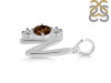 Smoky & White Topaz Alphabet N Pendant SMY-RDA-66.