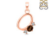 Smoky & White Topaz Alphabet O Pendant SMY-RDA-67.