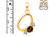 Smoky & White Topaz Alphabet O Pendant SMY-RDA-67.