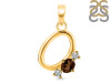Smoky & White Topaz Alphabet O Pendant SMY-RDA-67.
