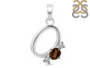 Smoky & White Topaz Alphabet O Pendant SMY-RDA-67.