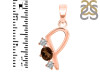 Smoky & White Topaz Alphabet P Pendant SMY-RDA-68.