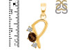 Smoky & White Topaz Alphabet P Pendant SMY-RDA-68.
