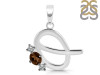 Smoky & White Topaz Alphabet Q Pendant SMY-RDA-69.
