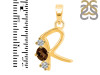 Smoky & White Topaz Alphabet R Pendant SMY-RDA-70.