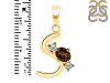 Smoky & White Topaz Alphabet S Pendant SMY-RDA-71.