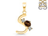 Smoky & White Topaz Alphabet S Pendant SMY-RDA-71.