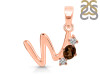 Smoky & White Topaz Alphabet W Pendant SMY-RDA-75.