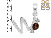 Smoky & White Topaz Alphabet W Pendant SMY-RDA-75.
