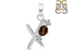 Smoky & White Topaz Alphabet X Pendant SMY-RDA-76.