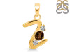 Smoky & White Topaz Alphabet Z Pendant SMY-RDA-78.