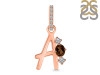 Smoky & White Topaz Alphabet A Pendant SMY-RDA-79.