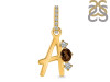 Smoky & White Topaz Alphabet A Pendant SMY-RDA-79.