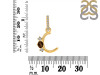 Smoky & White Topaz Alphabet C Pendant SMY-RDA-81.