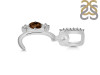 Smoky & White Topaz Alphabet C Pendant SMY-RDA-81.