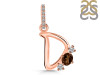Smoky & White Topaz Alphabet D Pendant SMY-RDA-82.