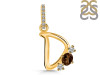 Smoky & White Topaz Alphabet D Pendant SMY-RDA-82.