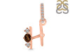 Smoky & White Topaz Alphabet H Pendant SMY-RDA-86.