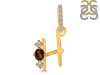 Smoky & White Topaz Alphabet H Pendant SMY-RDA-86.