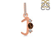 Smoky & White Topaz Alphabet J Pendant SMY-RDA-88.