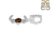 Smoky & White Topaz Alphabet J Pendant SMY-RDA-88.